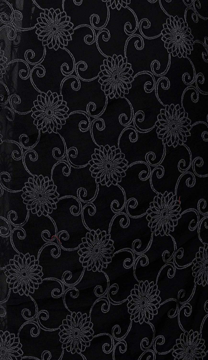 AKSHAR LLC Women's  Designer Pure Chiffon Dupatta with Pure Cotton Thread Embroidery Work