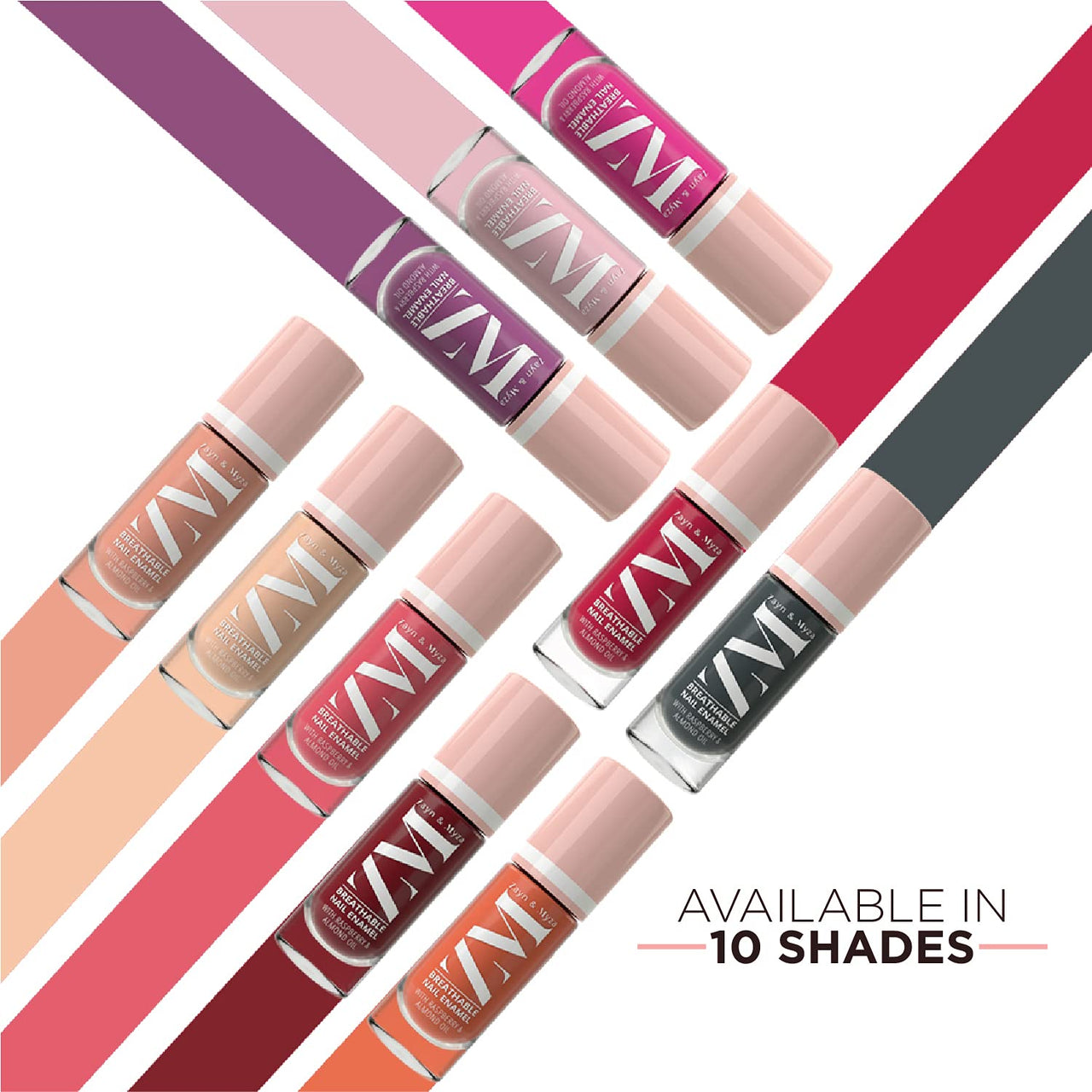 ZM Breathable Nail Enamel Glossy Finish & Water Permeable, Berry Yogurt- 6 ml