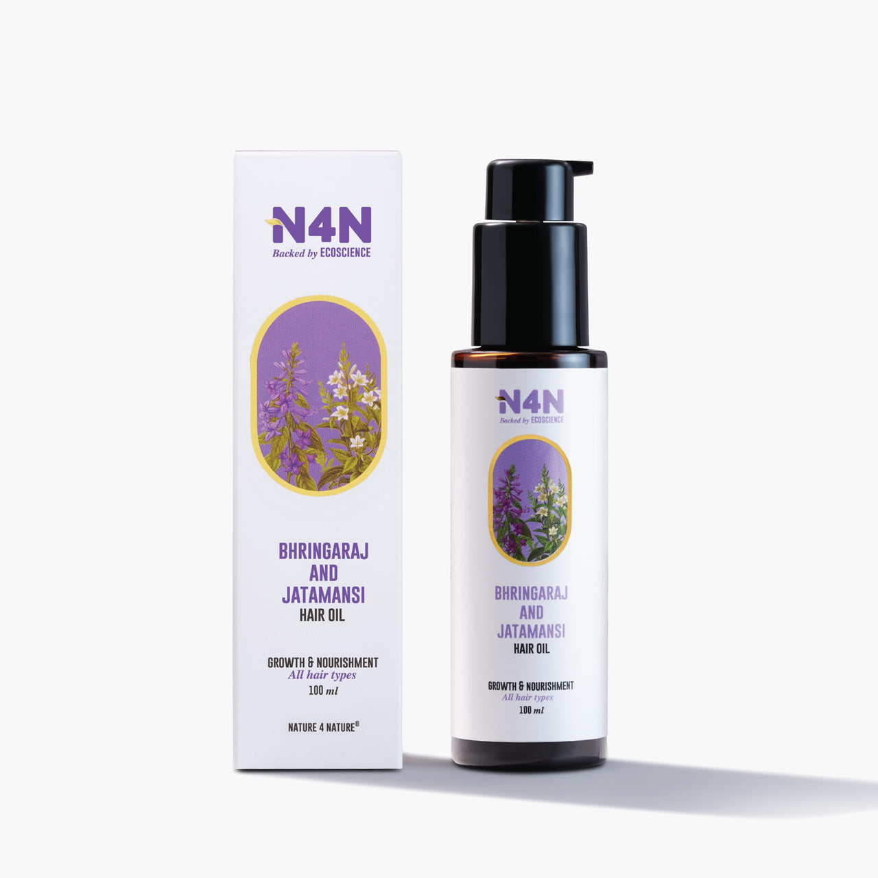 Nature4Nature Natural Hair Oil For Men and Women | Promotes Healthy Hair & reduces Hair Fall | Contains Bhringraj and Jatamansi | Paraben & Silicone-Free | Suitable For All Hair Types | 100ml