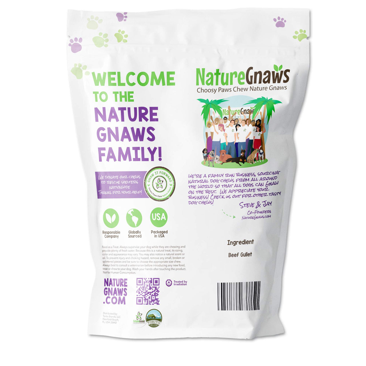 Nature Gnaws Beef Jerky Sticks for Dogs - Single Ingredient Beef Gullet Chew Treats - Simple Natural Delicious Dog Chews - Training Reward - 5-6 Inch 1 Count (Pack of 1)