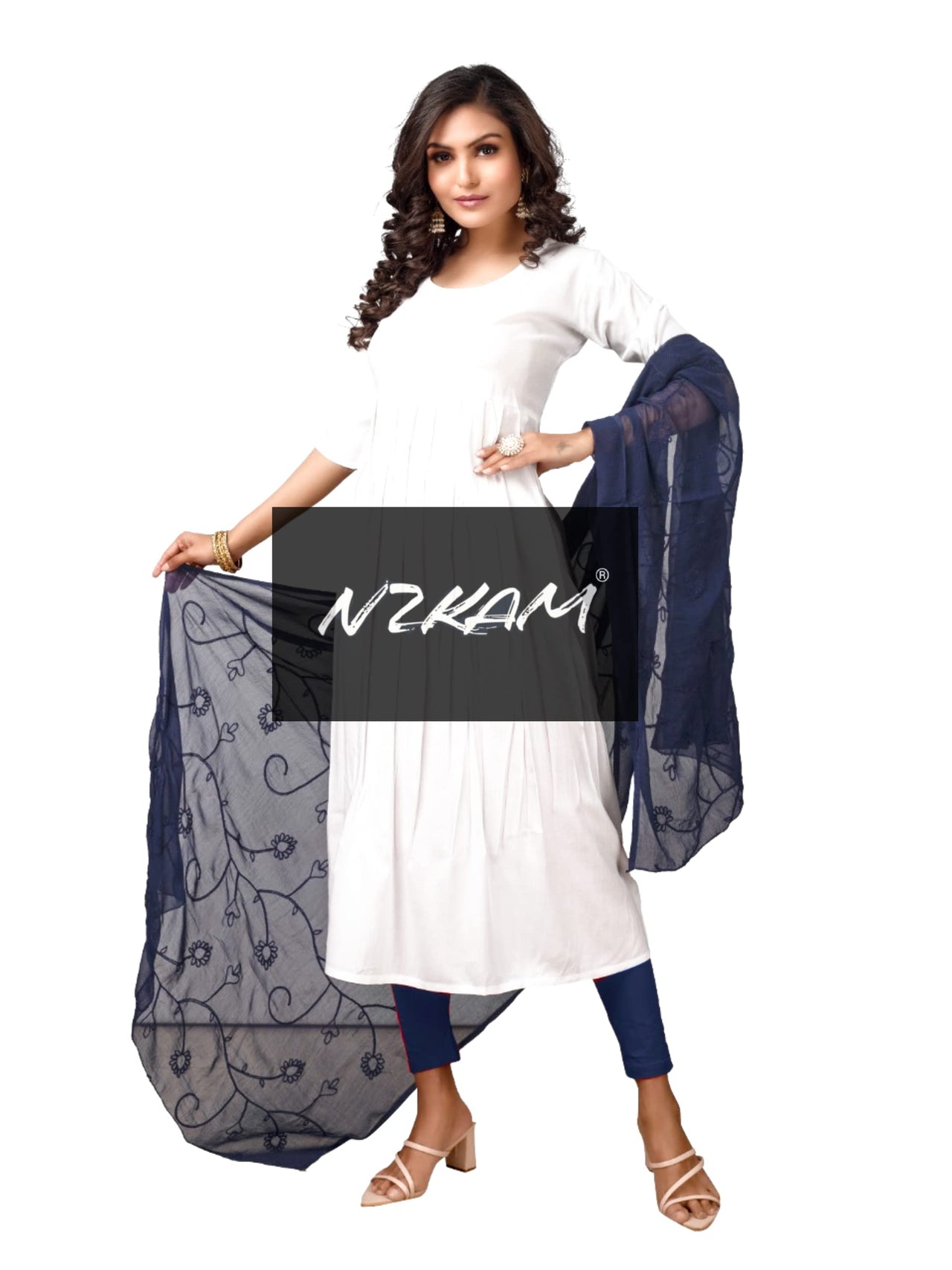 NZKAM Women's  Embroidery Chiffon Aari Work Dupatta | Ethinic Dupattas for Girls