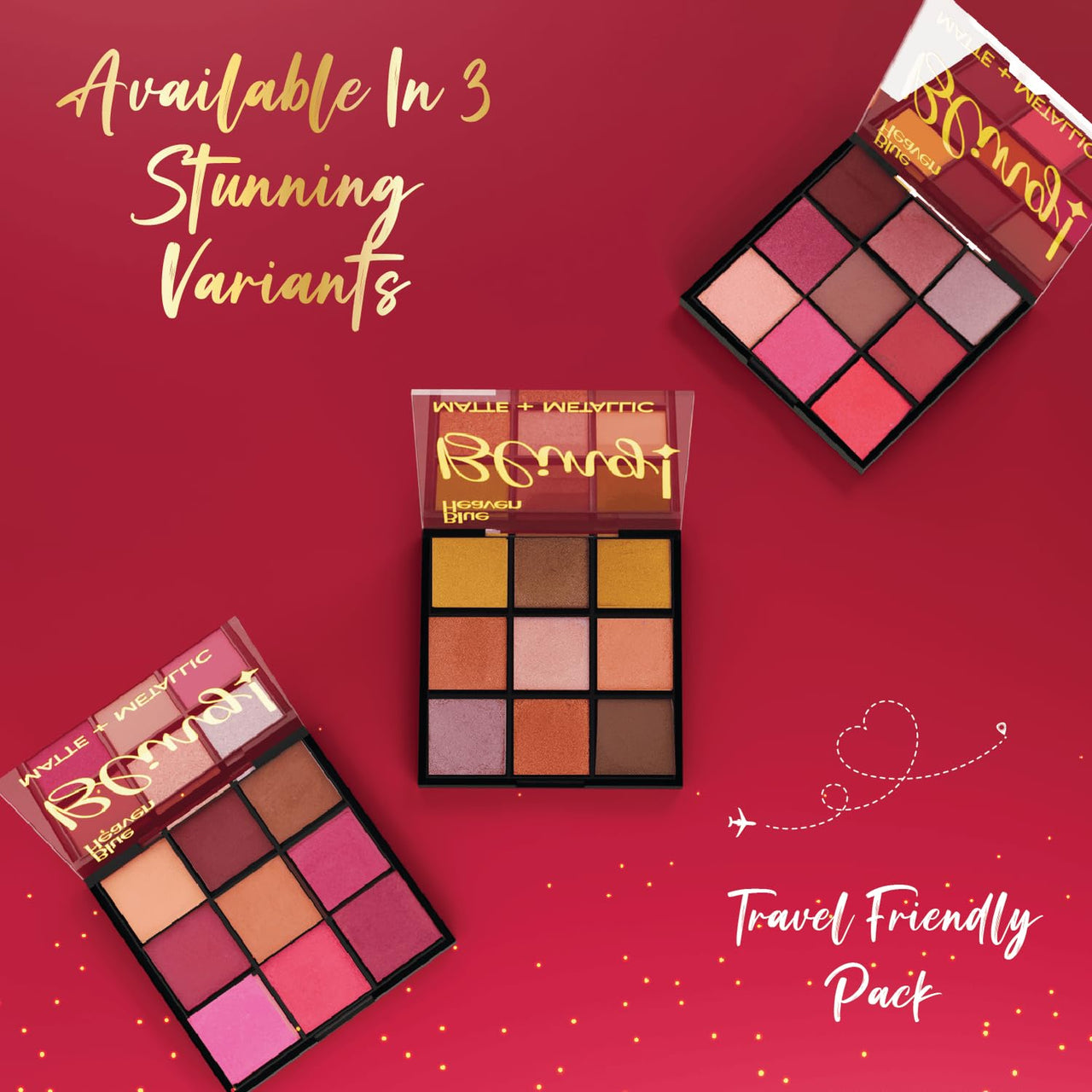 Blue Heaven Bling 9 in 1 Eyeshadow Palette | Highly Pigmented and Easily Blendable Eye Makeup | Matte & Metallic Shades | Long Lasting and Lightweight | Cocktail Rush, 9g