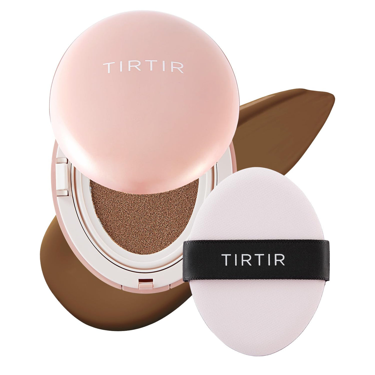 TIRTIR Mask All-Cover Cushion Foundation | Full coverage, Skin fit, Satin Glow Finish | Korean Cushion Foundation #43N DEEP COCOA | 18g