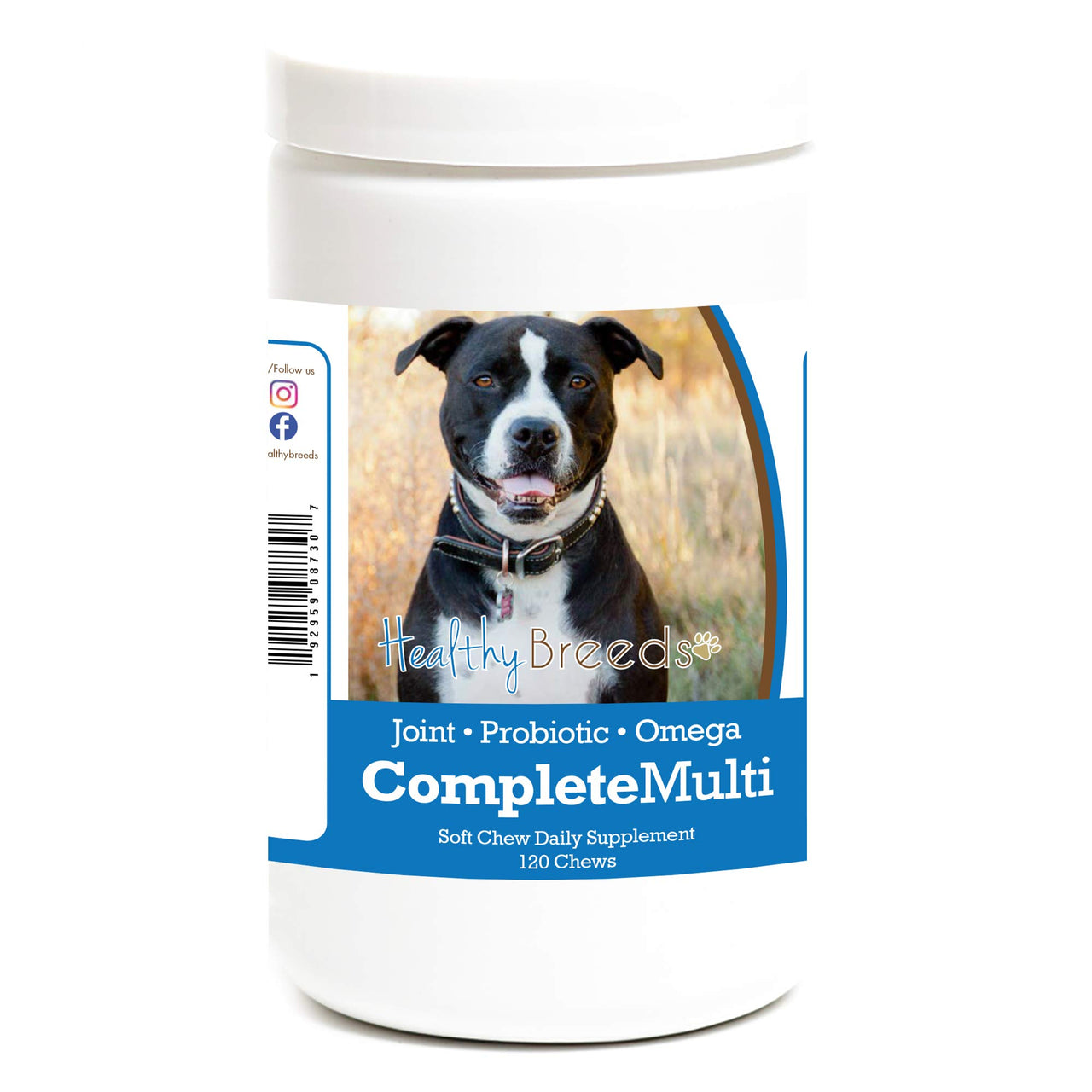Healthy Breeds Pit Bull All in One Multivitamin Soft Chew 120 Count Pit Bull, Black