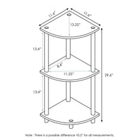 Furinno Turn-N-Tube 4-Tier Corner Display Rack Multipurpose Shelving Unit, Dark Brown Grain/Black 4-Tier Round Tube