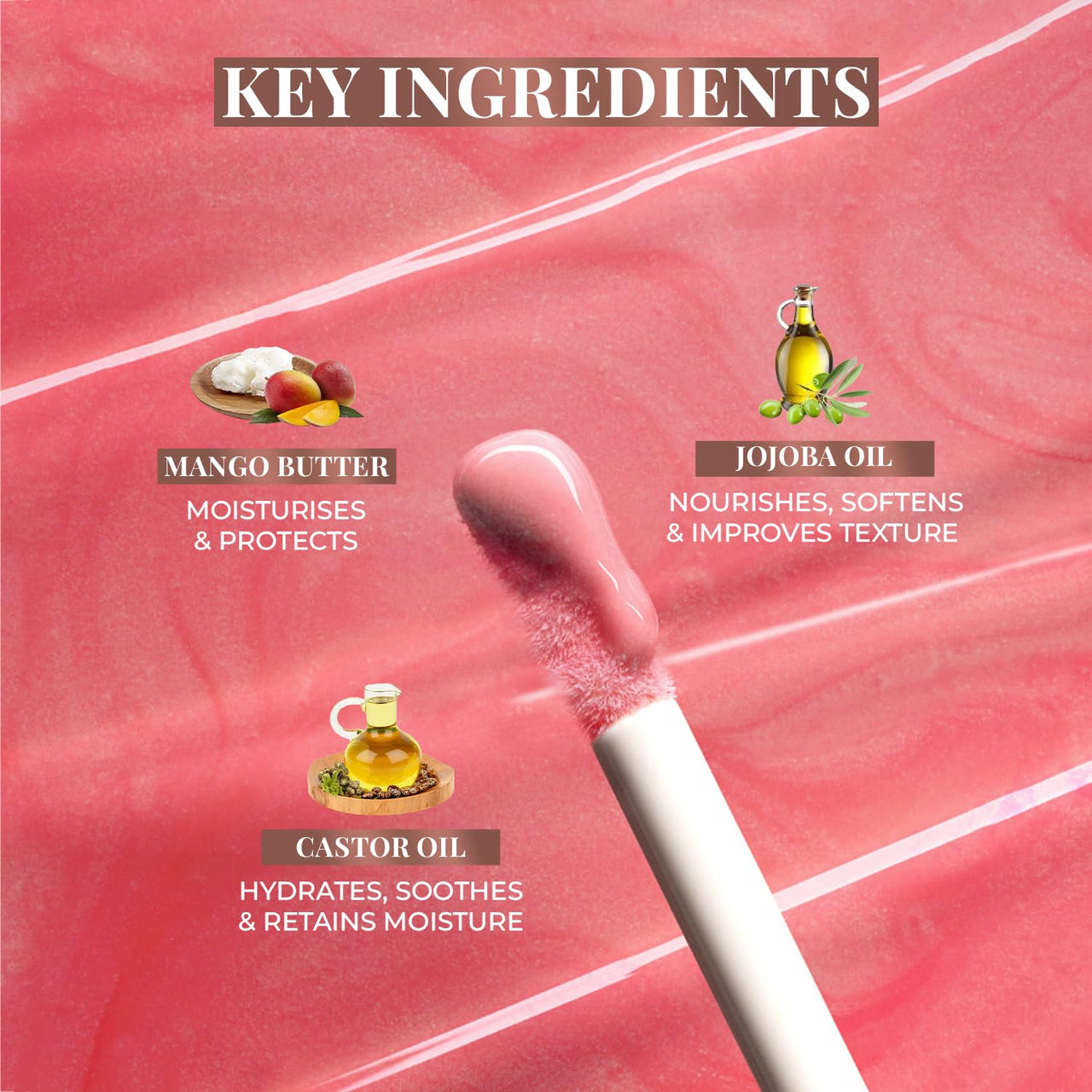 Just Herbs Serum Infused Lip Gloss for Women, Lighweight Non-Sticky High Glossy Moisturizing and Hydrating Lip Gloss 3 ml (Juicy Berry)