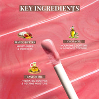 Just Herbs Serum Infused Lip Gloss for Women, Lighweight Non-Sticky High Glossy Moisturizing and Hydrating Lip Gloss 3 ml (Peachy Glow)