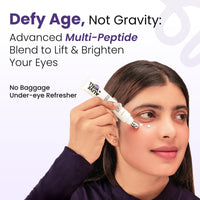 Alive + Well No Baggage Under Eye Cream Gel, with Caffiene and Tripeptides, Crafted By Dermatologists for Dark Circle Removal, Puffiness & Crows Feet with Built-in Cooling Massage Applicator - 15ml