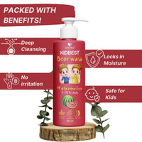 HealthBest Kidbest Bodywash for 3-13 Years Kids | Anti-Bacterial | Normal Skin, Sensitive Skin & Dry Skin | Tear, Paraben, SLS free | Watermelon Flavor | 500ml (Pack of 2)