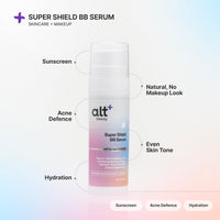 altBeauty Super Shield BB Serum for Natural, No Make up Look | Sun Protection, Defense Against Acne and Acnescars | Deep Hydration & Even Tone Skin | Designed by Dermatologist - 30ml