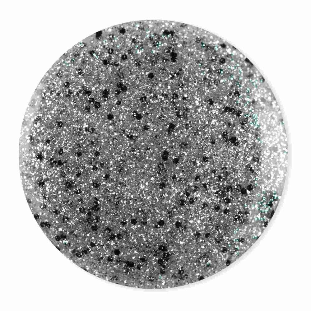 DeBelle Gel Nail Polish Estella (Silver with Black Glitter Sugar Finish Nail Paint)|Non UV - Gel Finish |Chip Resistant | Seaweed Enriched Formula| Long Lasting|Cruelty and Toxic Free| 8ml