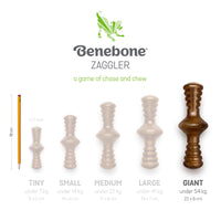 Benebone Zaggler Rolling Dog Chew Toy for Aggressive Chewers, Real Bacon, Made in USA, Giant