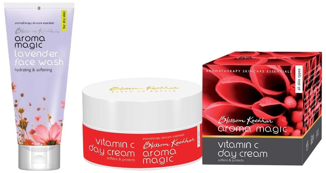 Aroma Magic Face Wash 100 ml (Lavender) and Aroma Magic Vitamin C Day Cream, 50g