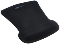 Basics Rectangular Gel Computer Mouse Pad with Wrist Support Rest, Small, Black Single