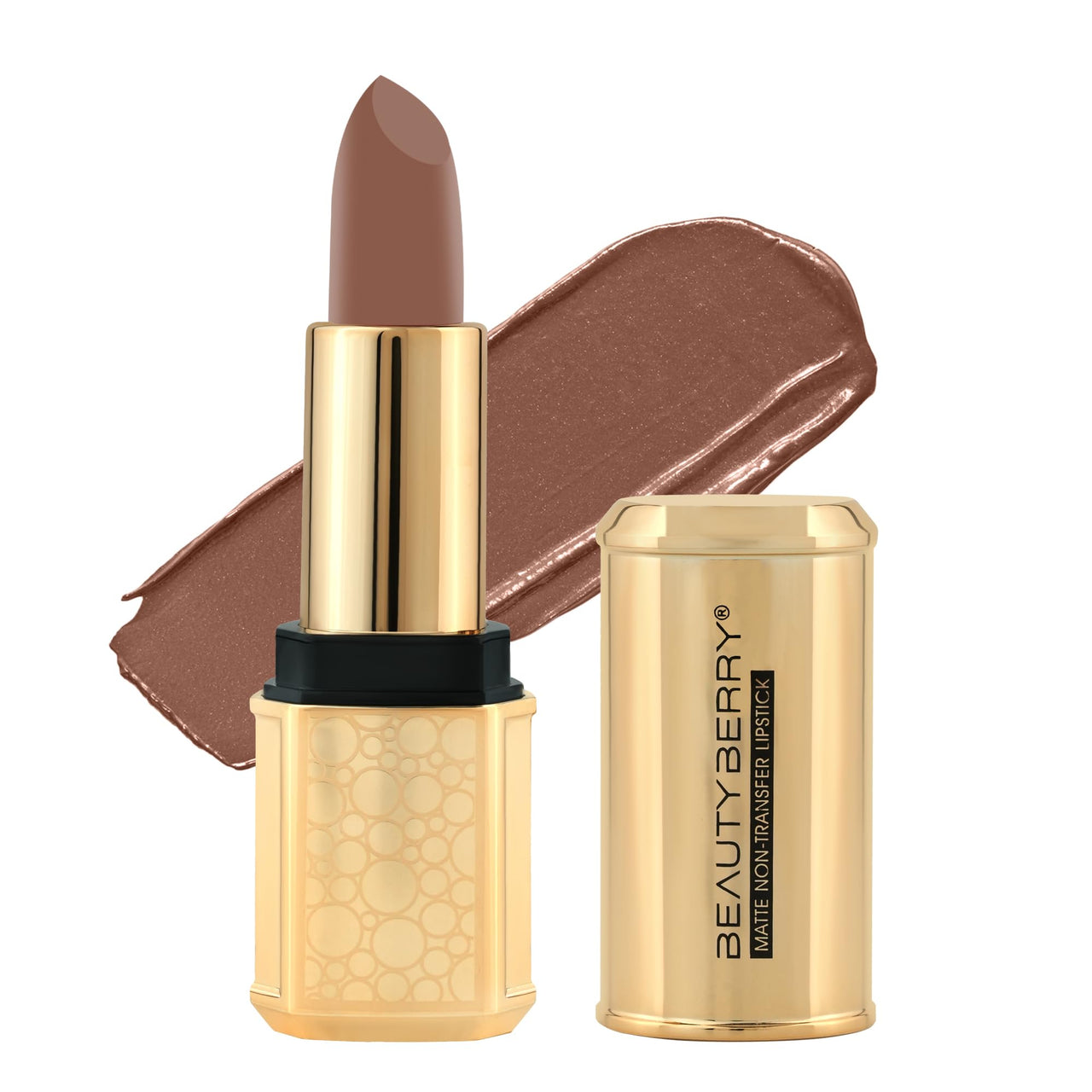 Beauty Berry Bold Babe Non-Transfer Matte Lipstick | Highly Pigmented, Lightweight, Smudge Proof & Waterproof Lipstick | Single Swipe Application, Long Lasting Lipstick for Women (Nude)