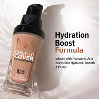 Mila Beauté Built to Cover Liquid Foundation I Medium to Buildable Coverage I Matte Finish I Lightweight I SPF 20 I Super Hydrating with Hyaluronic Acid (M-1-Beige, 30ml)