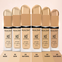 Seven Seas HD High Definition Foundation, SPF 30, Satin Finish, Oil Free and Long lasting Liquid Foundation for Women (06-Sun Beige, 40ml)