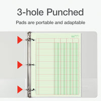 Adams Columnar Analysis Pad, 4 Column Ledger, 8.5