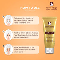 Passion Indulge Natural Papain D10 Cleanser 100ml & Papain D10 Facial Oil 10ml Combo Pack For Reduces Tan | Improves Tone & Texture | Glowing Skin With Papaya, Turmeric & Orange | All Skin Types | Vegan
