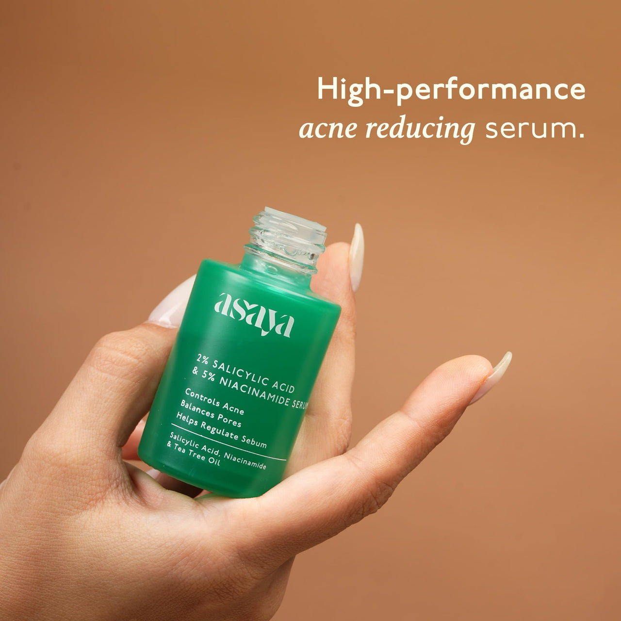 Asaya 2% Salicylic Acid Face Serum | 5% Niacinamide & Tea Tree Oil | Reduces Acne, Blackheads & Whiteheads | Unclogs Pores & Regulates Sebum | Fights Active Breakouts & Prevents Future Acne | Antibacterial & Anti-Inflammatory | Lightweight, Quick-Absorbin