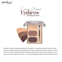 Shryoan Long Wear Eyebrow Finishing Powder| Defining Eyebrows, Travel-Friendly Palette with Blendable Shades (4g) (Shade 01)