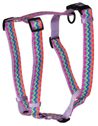 Hamilton Adjustable Comfort Nylon Dog Harness, Lavender Multi-Colored Weave Pattern, 5/8