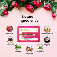 Khadi Organique Natural Herbal Rosewater Soap Pack of 4