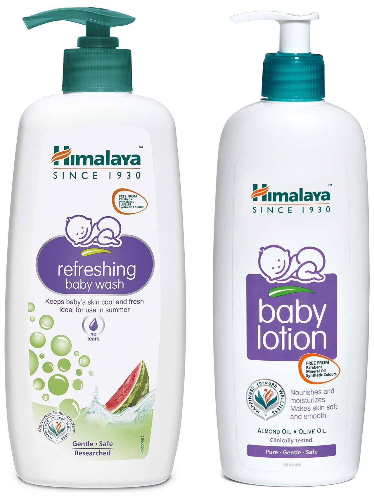 Himalaya Refreshing Baby Wash 400 ml and Himalaya Baby Lotion (400ml)