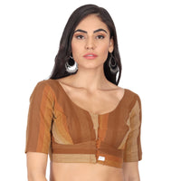 JISB Women's  Cotton Geometric Half Sleeve Blouse