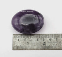 Amethyst Massage Polished Crystal Palm Stone, Large Size Amethyst Stone for Chakra Balancing, Reiki Healing and Crystal Grid