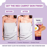 Sanfe Daily Body Luminiser l Instant Body Highlighter For Women | SPF50 Smudge Proof | Water Proof | Sweat Proof | Transfer Proof | Daily Complexion Booster | For Indian Skin | 50g