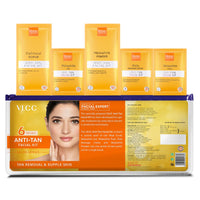 VLCC Salon Series Anti Tan Facial Kit ( 6 Facials ) - 300g - At Home Anti-Tan Facial Kit | Fights Sun Tan, Uneven Skin Tone | Refines and Brightens Skin Tone For Glowing Complexion