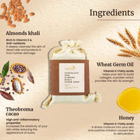 Mellow Chocolate & Almond Khali Body Scrub Soap | 100% Handmade Herbal Body Soap | Helps to Remove dirt and grime Cleanses and Moisturize Skin | No Paraben & Chemical Free - 100gm