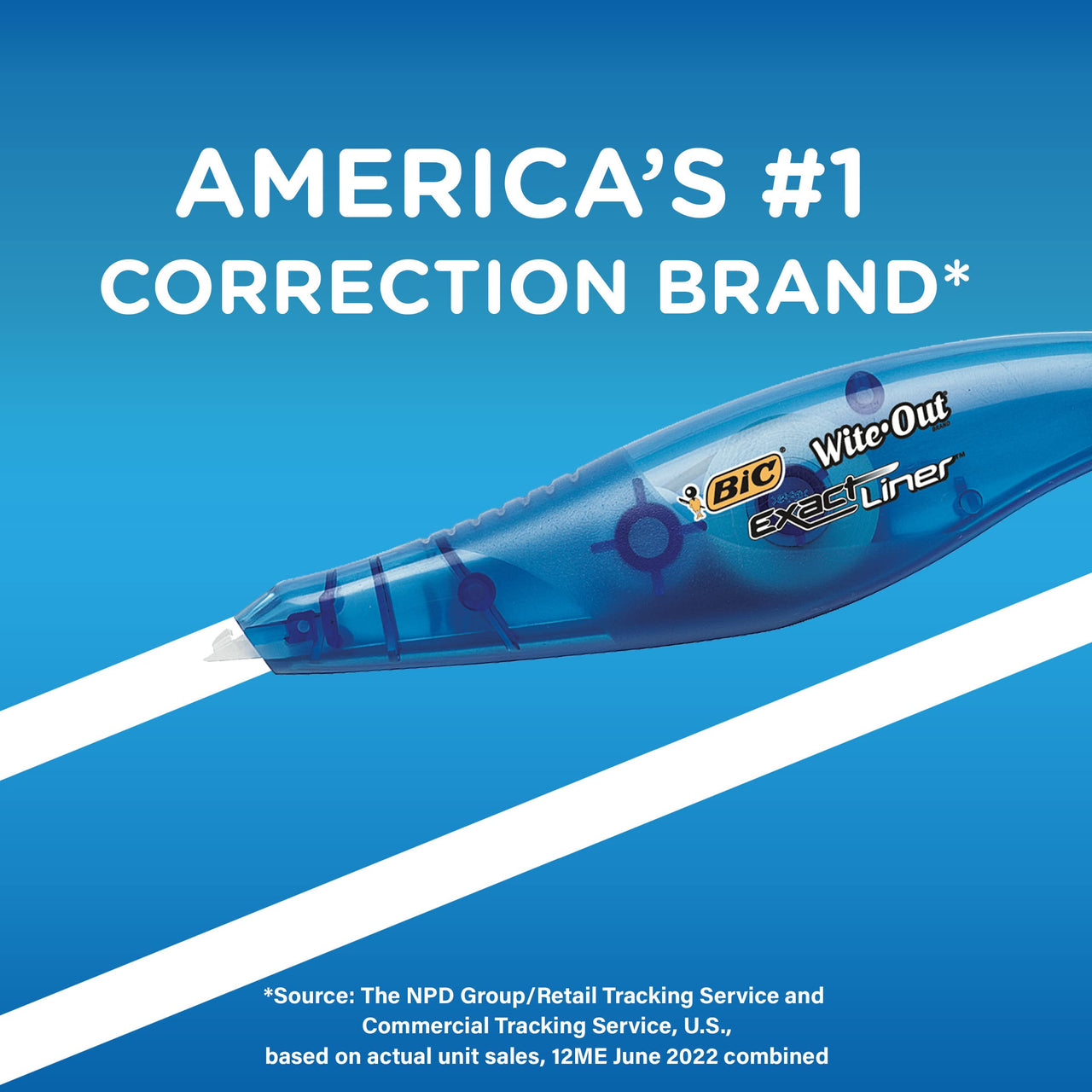 BIC Wite-Out Exact Liner Correction Tape, White, 1/5 in x 19-8/10 ft (W x L)