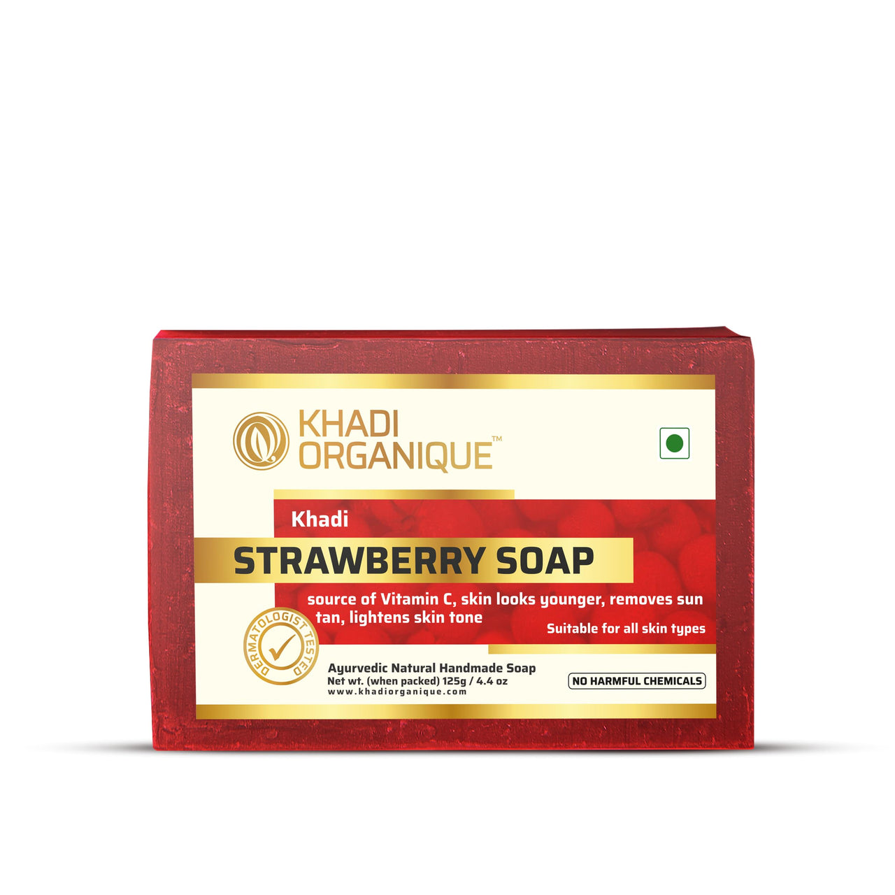 Khadi Organique Natural Herbal Strawberry Soap Pack of 4