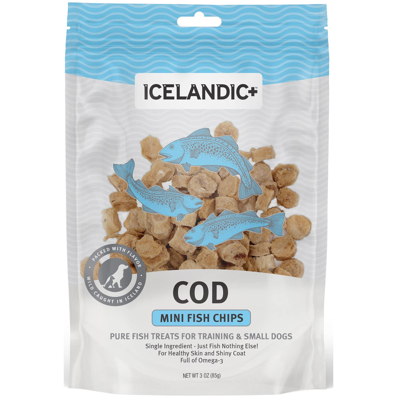 Icelandic+ Mini Cod Fish Chips Training Dog Treat 2.5-oz Bag