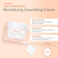 Avene Revitalising Nourishing Cream I Day/Night MoisturizerI Antioxidant I Berry Extracts I Dry/Very Dry & Sensitive skin I Noncomedogenic 50ml