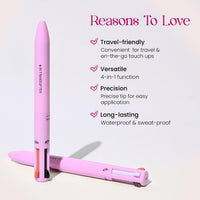 Milagro Beauty 4-In-1 Makeup Pen, Smudgeproof & Waterproof Eyeliner, Lip Liner, Highlighter & Eyebrow Pencil With Rich Color Payoff, 24-Hour Long Stay