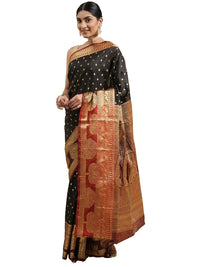 Pandadi Saree Women's  Banarasi Silk Saree With Unstitched Blouse Piece