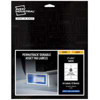Avery White Asset Tag Labels, 3-3/4