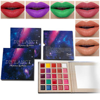 DE'LANCI 25 Color Lipstick Palette - Multishade Cream Lip Gloss Makeup Palette Professional Cosmetic Lip Contouring Kit