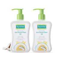 EQUALSTWO Anti Stretch Mark Oil, 200ml, 100% Natural Stretch Marks Removal Oil for Pregnancy, Enriched with Flex Seeds & Oat Oil to Lighten Scars, Dermatologically Tested, No Paraben No Sulphate (Pack of 2)