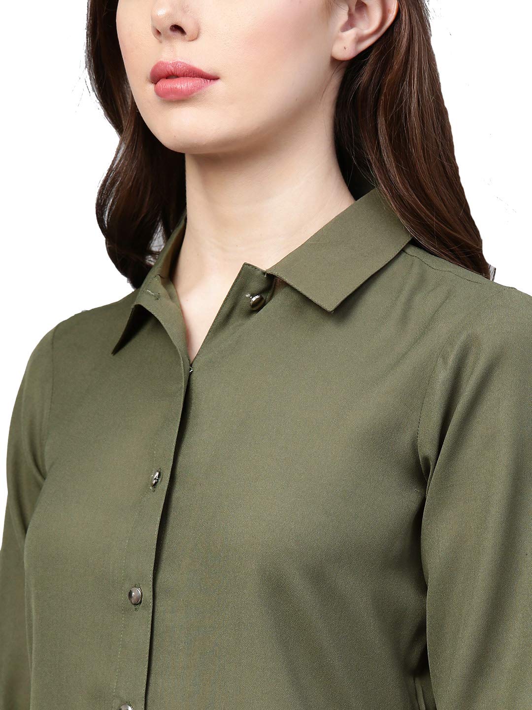 Jompers Women's  A-Line Crepe Georgette Kurta (Blue)