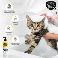 Wagging Tails Slick & Shine 5-In-1 Pet Shampoo-400 Milliliter Deodorize & Moisturise The Skin Remove Dirt Help To Repair Damaged Hair Anti-Itching & Anti-Dandruff Deep Cleanser All Breed Dog & Cat