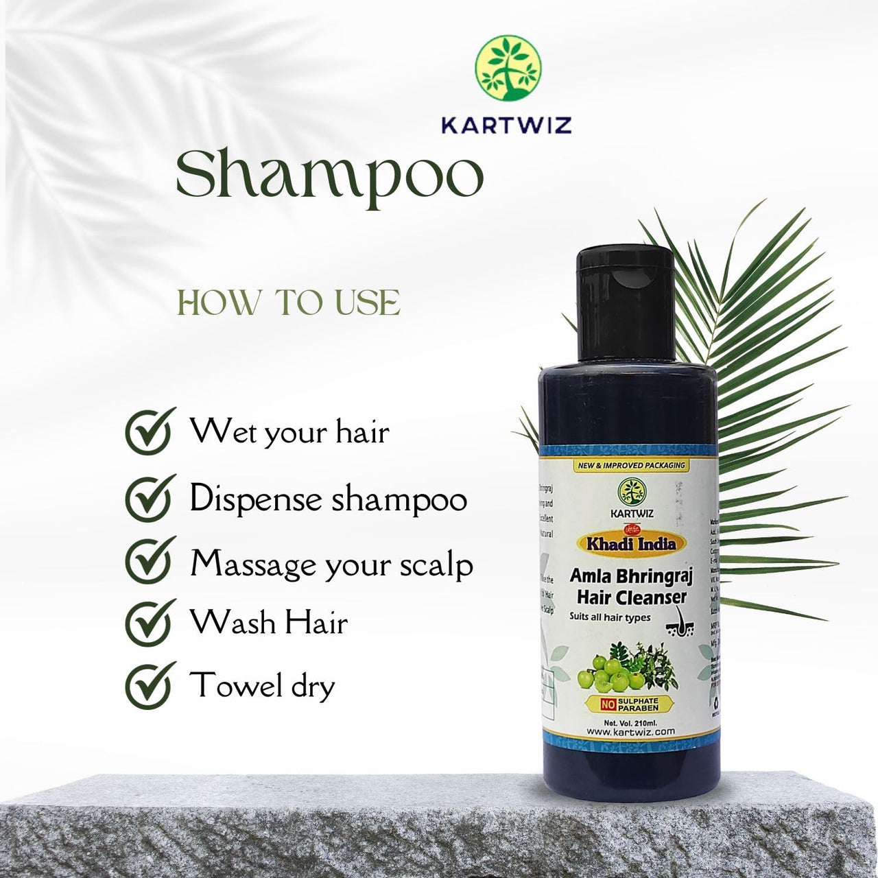 Khadi Natural Herbal Amla and Bhringraj Shampoo (840 ml)
