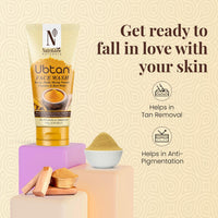 NutriGlow Natural’s Ubtan Face Wash for All Skin Types with Haldi, Chandan & Rose Water, 100g