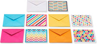 American Greetings Blank Cards Assortment with Envelopes, Bright Patterns (30-Count) blue, orange, yellow, fuschia
