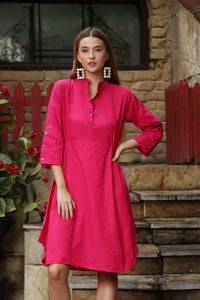 DHRUVI TRENDZ Kurti for Women || Soft Cotton Plain Long Straight Kurtis for Girls || Stitched Collar Kurta || Ideal for Office || Casual || Collage || Festival Wear Kurtis for Ladies