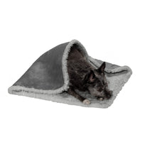 Furhaven Waterproof & Self-Warming Throw Blanket for Dogs & Indoor Cats, Washable & Reflects Body Heat - Soft-Edged Terry & Sherpa Dog Blanket - Silver Gray, Small Blanket - Soft Edged Terry & Sherpa (Silver Gray) Self-Warming & Waterproof