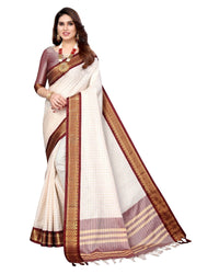 Tarshika Women's  Cotton Silk Handloom Weaving Silk Saree With Rich Contrast Pallu(COTTON SILK SAREE_04)